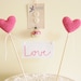 Wedding Cake Topper with Love Banner Sign Custom Color by Cherrytime on Etsy