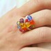 Rainbow ring, silver plated ring, multicolor ring, handmade adjustable jewelry