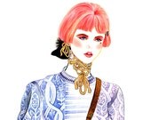 Watercolour Fashion Illustration 13"x16" print - Chanel Resort 2013