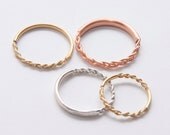 Braided - 14K Gold Stackable Ring , Wedding Band , 14K Gold Ring , rose gold , white gold , unisex ring, wedding band, mens band