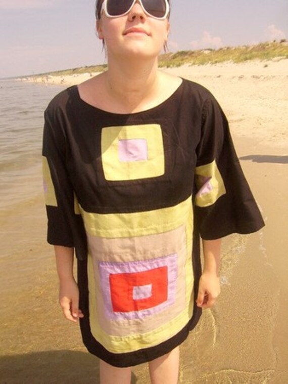Handmade tunik. Kuna technique. Mola technik. Reverse application. Free Shipping, OOAK