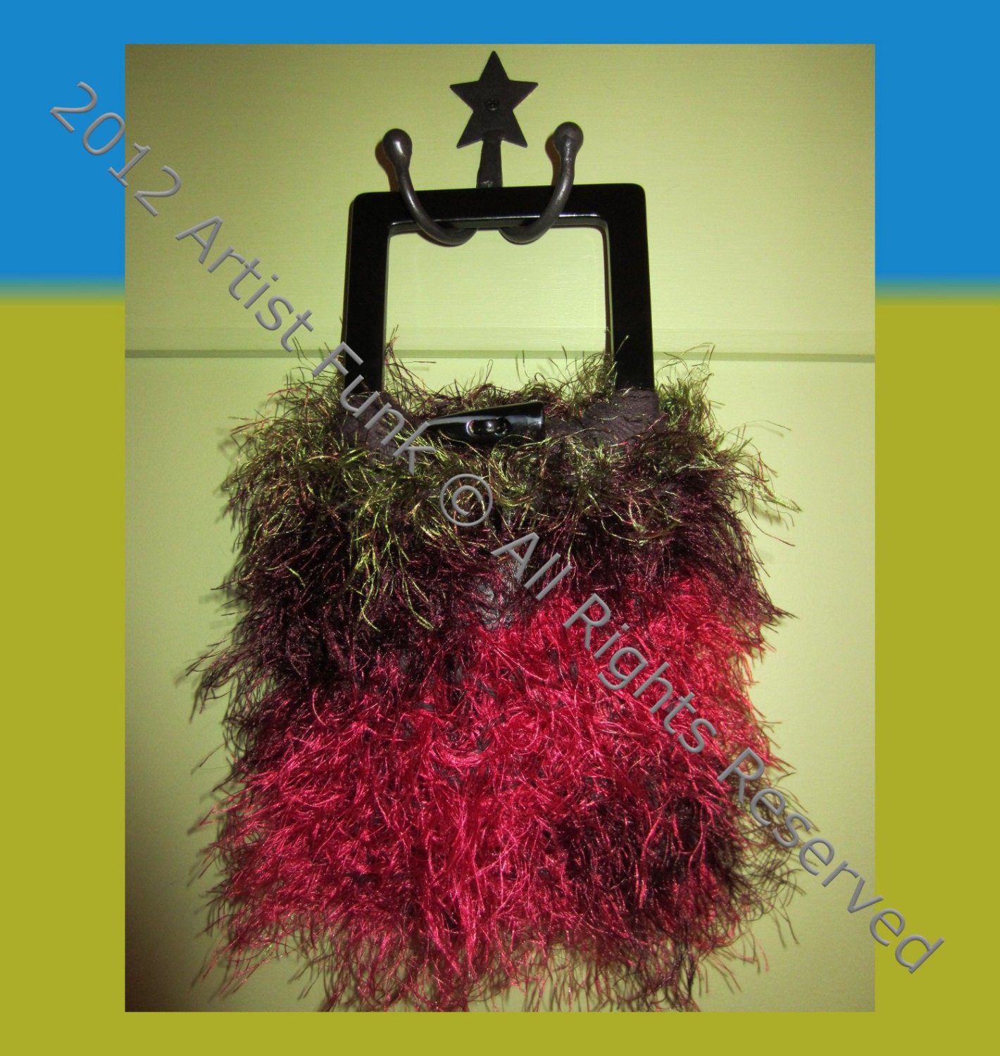 Mother's Day Gifts,Funky Handmade Handbags , Boho Handbag , Small , Colorful Cotton & Fun Fur With A 100% Cotton Sturdy Crocheted Lining