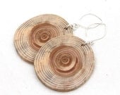 cedar- sterling silver and branch slice earrings
