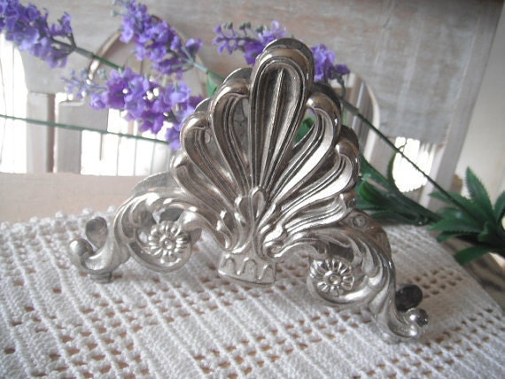 Vintage napkin holder shabby chic mail holder vintage wedding French country cottage country ornate holder  weddings office