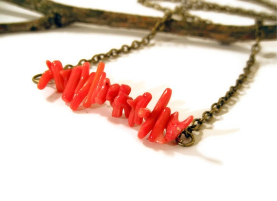 Red Coral Row Necklace