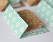 NEW - Mini Cards n Envelopes - Set of 8 - Teal and Brown Flowers