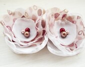 Fabric Flowers Delicate Dusty Pink wedding hair bridal accessories white blue women fashion europeanstreetteam