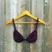Vintage Bra, Victoria's Secret, Vintage Lingerie, Velvet Bra, Purple Bra, 1990s, Size 34B,