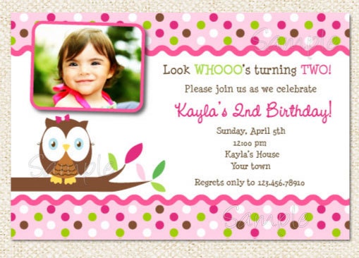 Owl birthday party Invitations