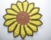 Cotton Sunflower Doily Hotpad
