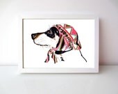 Pooch In Pucci - Archival A4 (8 x 11) Print from original illustration