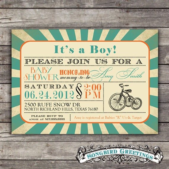 DIY Printable tricycle baby shower invitation--customizable Il_170x135