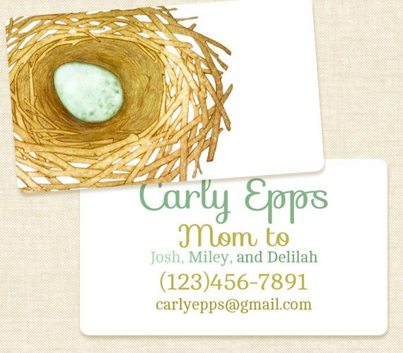 40 Custom Calling Cards - Nest and Egg