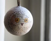 Owl hand painted bauble