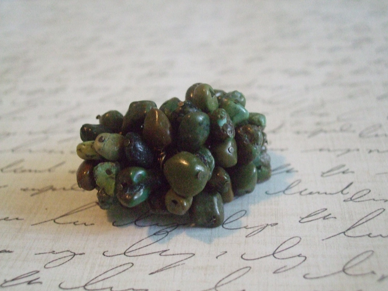 African Turquoise Nugget Beaded Ring