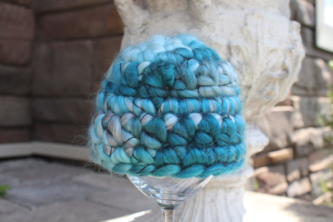 Crochet Chunky Newborn Hat - Photo Prop - Blue Nile