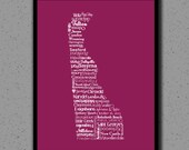Delaware State Print, DE, State Art, Wall Decor, State Map, Wedding, Personalized, Print, Custom, Cities, City, Housewarming Gift, Travel