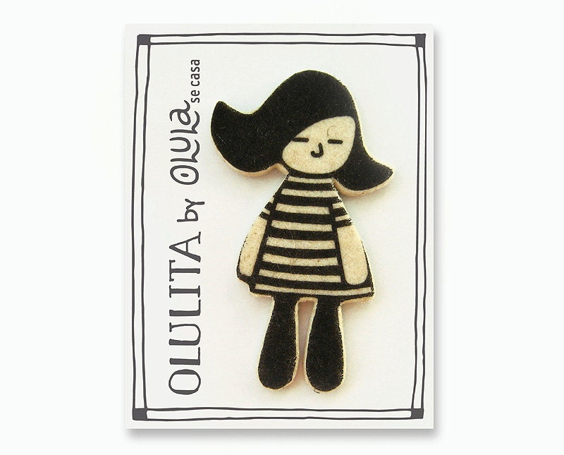 Little Doll OLULITA Felt Brooch