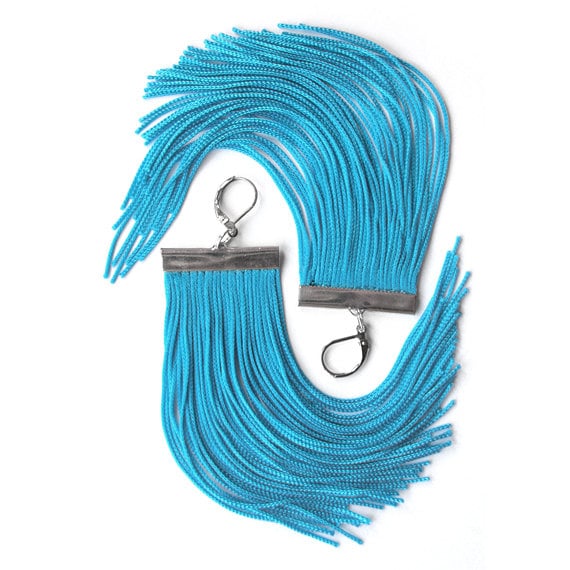Turquoise Short Fringe Earrings