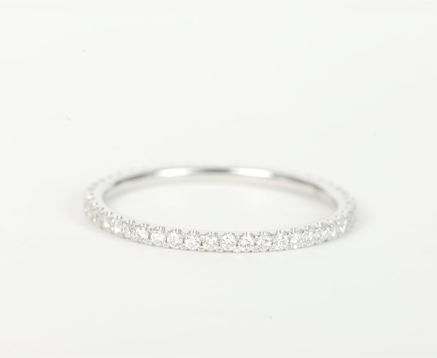 Full Eternity Diamond Wedding Band 14K White Rose Yellow Gold -SALE