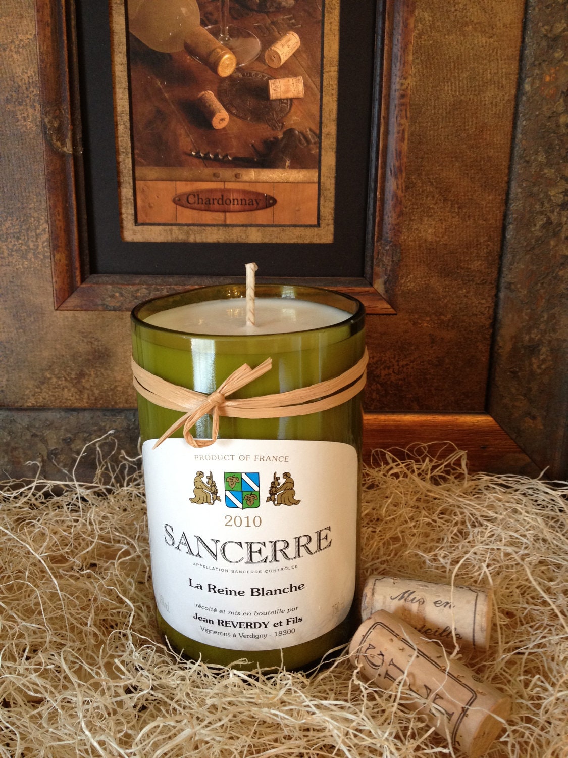 Recycled Wine Bottle Candle