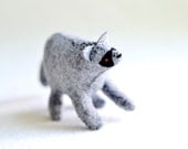 sneaky raccoon - felt plush raccoon soft sculpture