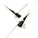 Sterling Silver Earrings - Geometric Design - Black and White - Dangle