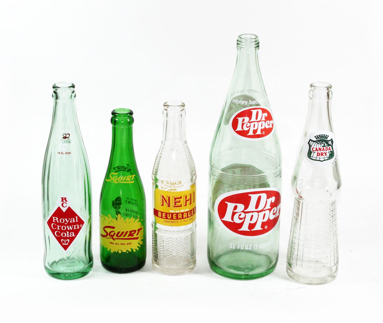 Instant Collection Of 5 Vintage Soda Bottles
