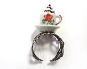 Whip Cream Topped Miniature Food Jewelry Cup of Coffee Ring - Glamour365