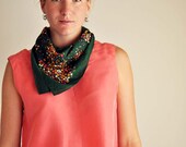 Green and Floral 70s scarf