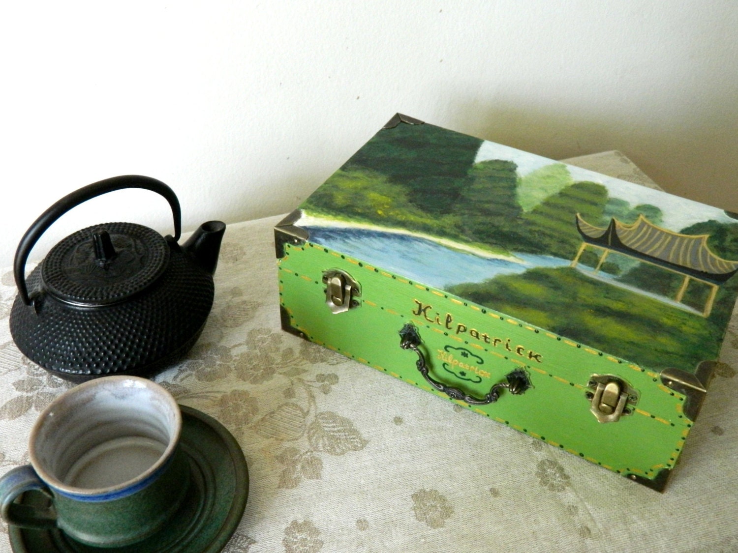 Hand Painted Tea Box MADE TO ORDER