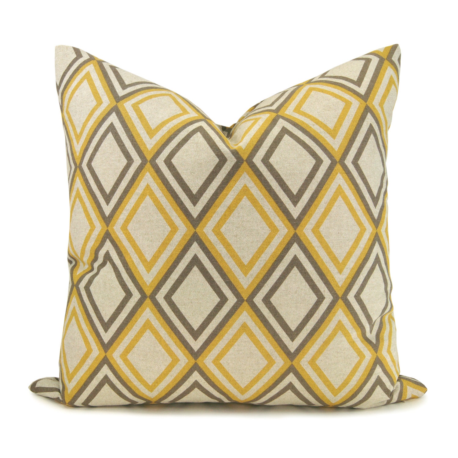 Gray and yellow pillow covers, Geometric pillow, Modern home decor - 20x20 Diamond print pillow cover, 20x20 decorative pillow cover