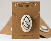 Draw me a Poem - Oval Porcelain necklace
