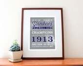 New York Yankees Baseball Print, Custom to Your Team 11" x 14"