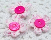 Fabric Flowers, Five Petal Fabric Flower Enbellishment, Flower Applique
