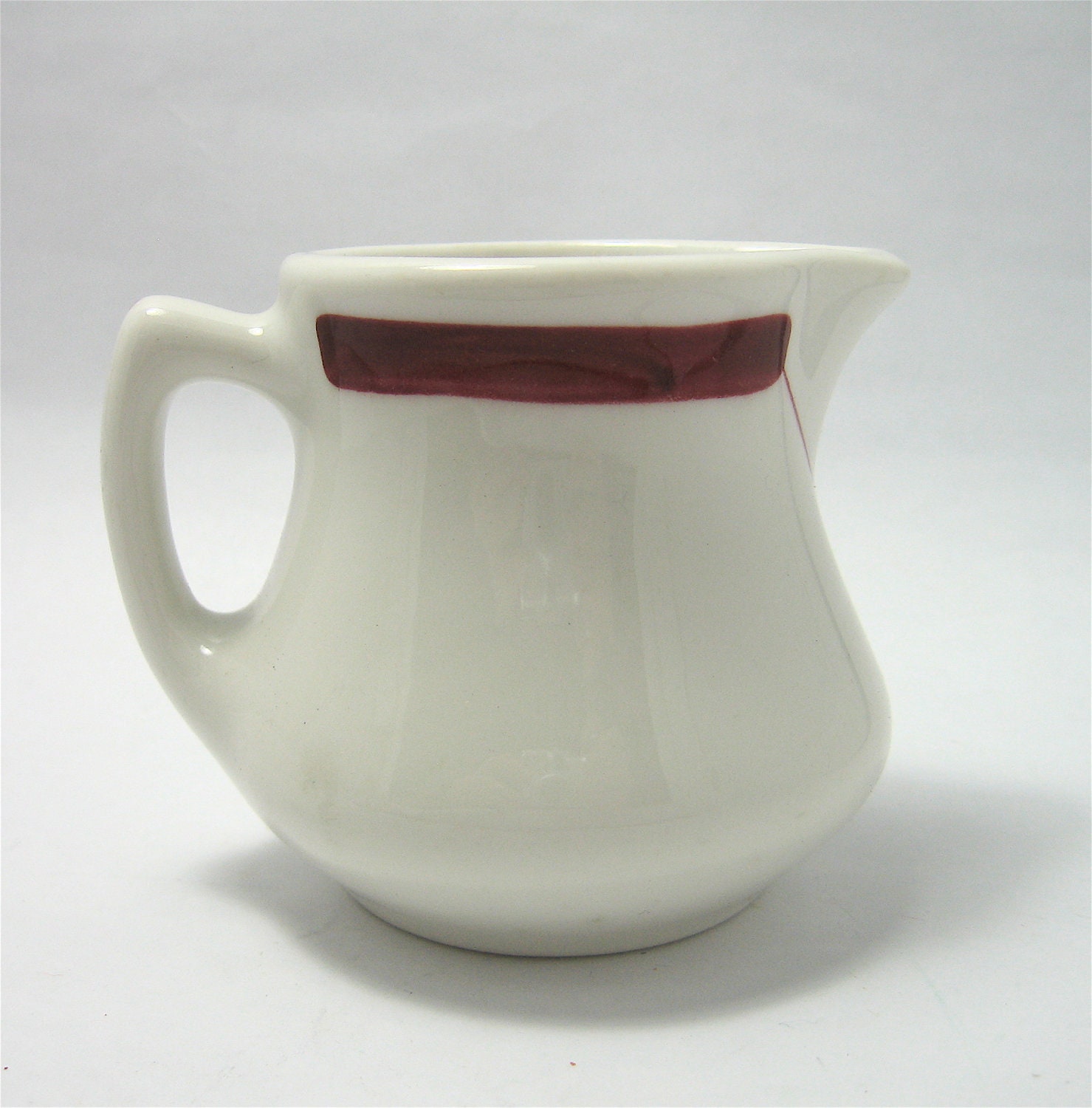 Vintage Cream Pitcher Red and White Jackson Restaurant Ware