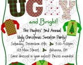 Ugly Christmas sweater holiday party ...custom you print card by delightfulprints Il_170x135
