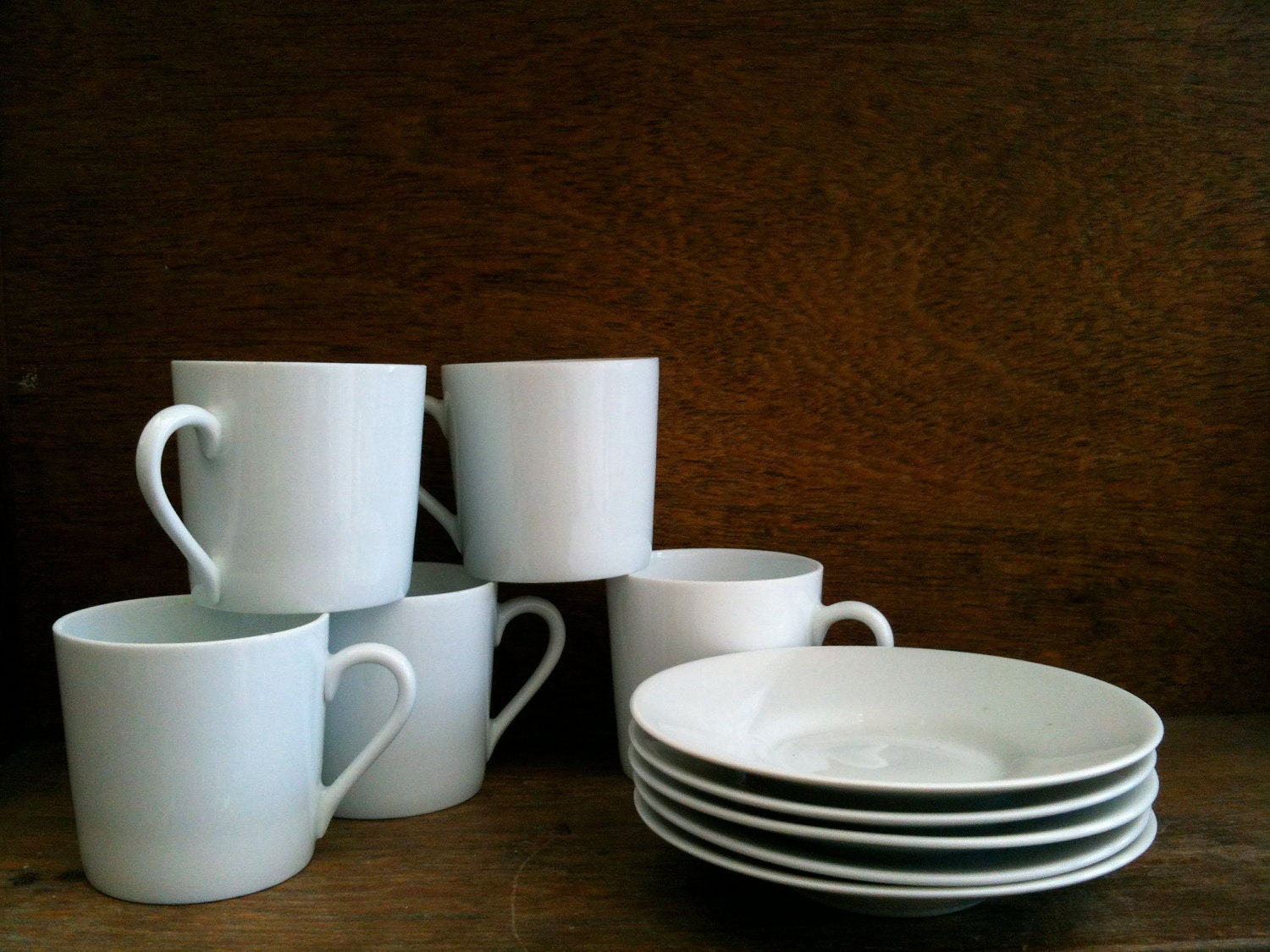 Vintage French Small Limoges White Coffee Cups, Set of 5 - EnglishShop