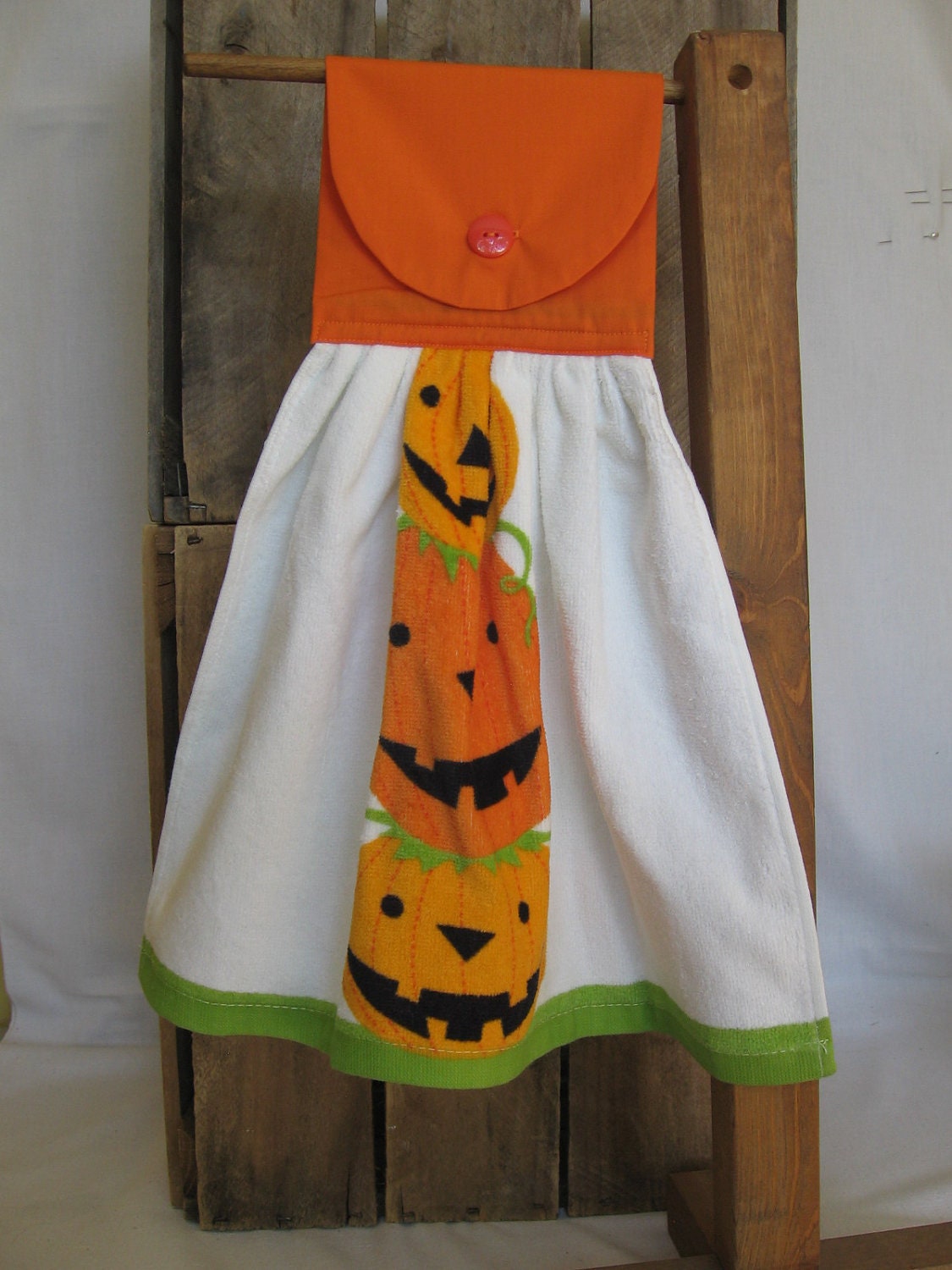 Halloween Pumpkin Kitchen Towel U-Pick Top Color Hanging Kitchen Tea Towel with Halloween Pumpkins