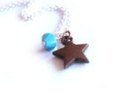 Star Necklace, December Birthstone Jewelry with Blue Turquoise