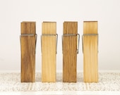 Medium Wood Clothespins - Golden Oak Photo holder