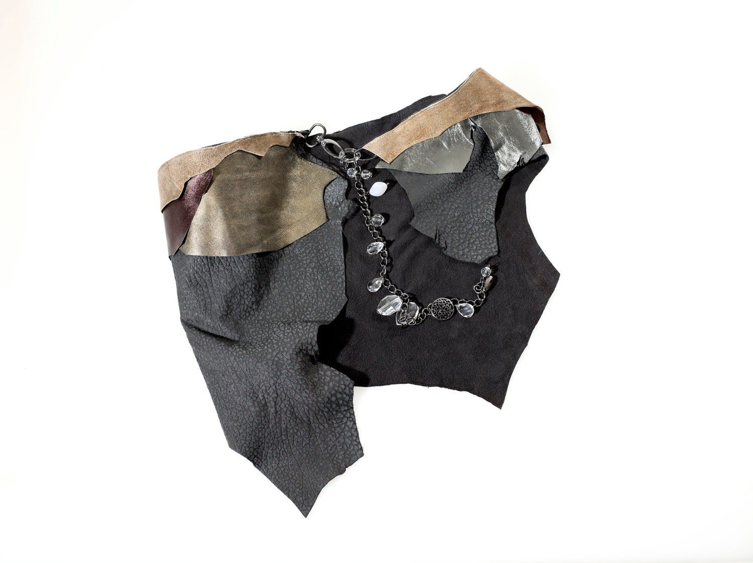 leather hip belt/skirt wrap over jeans, leggings, even skirt.