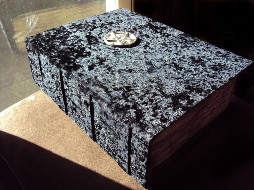 Giant Hand Sewn Burning Times Tome - Permanent Pages / Handbound / Hardbound Book of Shadows, Grimoire, Blank, Spell Book, vegan velvet