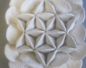 Star of David Wall Hanging, Scallop Sea Shells Create Wall SCULPTURE, OOAK art, Spirituality found in nature, ceramic star