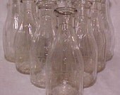 Group of Ten c1940s Store 5c Bottle Universal Store Bottle, Quart Size Milk Bottles , Great for Wedding