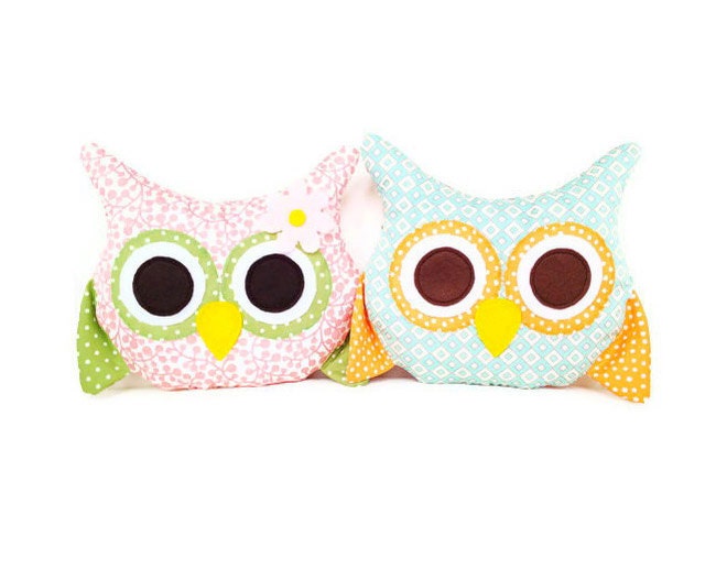 Owl Pillow Sewing Pattern - Owl Bookend Pattern - Owl Pillow Toy - PDF