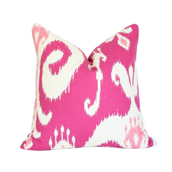 Magenta Ikat Designer Pillow Cover 19x19