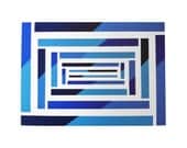 Modernist Blue Italian Lithograph - Piero Dorazio