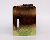 Vintage Green German Architectural Vase  (1) - West Germany  60s