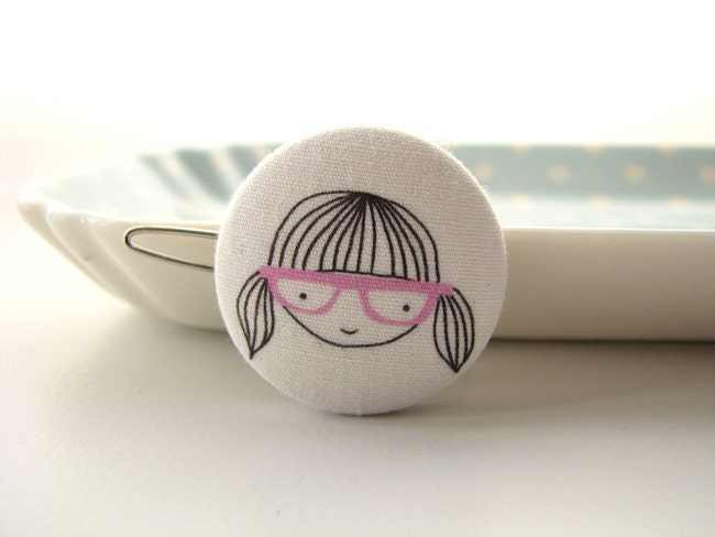 Girls hair barrette, Geek girl